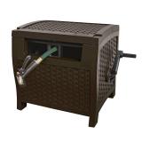 Suncast 175 ft. Wicker Style Resin Hose Hideaway with Hose Guide, Java, Mocha Brown