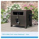 Suncast 175 ft. Wicker Style Resin Hose Hideaway with Hose Guide, Java, Mocha Brown