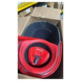 O-Cedar EasyWring Microfiber Spin Mop, Bucket Floor Cleaning System, Red, Gray, Standard