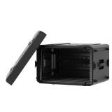 Phenyx Pro 6U Rack Case, 19\" Rackmount Road Case, Detachable Front and Back Cover Storage, Shockproof & Waterproof, Audio Rack for Wireless Mic Systems, IEMs, Amplifiers (PRCSE-6UD)
