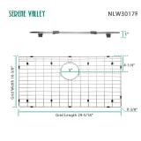 Serene Valley 29-5/16\" x 16-3/8\" Sink Bottom Grid, Rear Drain with Corner Radius 3/16\", Sink Grids Stainless Steel NLW3017R
