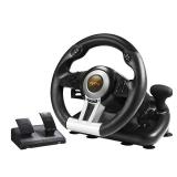 PXN PC Racing Wheel, V3II 180 Degree Universal Usb Car Sim Race Steering Wheel with Pedals for PS3, PS4, Xbox One, Xbox Series X/S, Switch (Black)