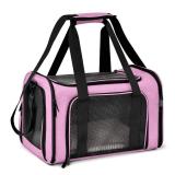 Henkelion Large Cat Carriers Dog Carrier Pet Carrier for Large Cats Dogs Puppies up to 25Lbs, Big Dog Carrier Soft Sided, Collapsible Travel Puppy Carrier - Large - Pink