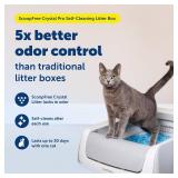 PetSafe ScoopFree Crystal Pro Self-Cleaning Automatic Litter Box - Uncovered Motion-Sensing Cat Box with Integrated Health Counter - Includes 1 Disposable Crystal Litter Tray
