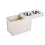 New Age PetÂ® ECOFLEXÂ® Elevated Dog Feeder with 2 Stainless Steel Bowls and Sliding Lid Storage Bin