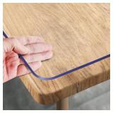 Royhom Clear Table Cover Protector 30 x 56 Inch, 1.5mm Thick Plastic Table Cover, Waterproof, Easy to Clean, Transparent PVC Desk Protector Mat for Dresser, TV Cabinet, Dining Room