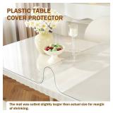 Royhom Clear Table Cover Protector 30 x 56 Inch, 1.5mm Thick Plastic Table Cover, Waterproof, Easy to Clean, Transparent PVC Desk Protector Mat for Dresser, TV Cabinet, Dining Room
