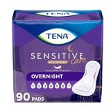 TENA Sensitive Care Incontinence Pads, Bladder Control, Postpartum for Women, Overnight Absorbency, Extra Coverage, 90 Count