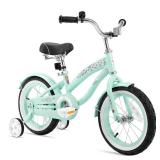 JOYSTAR 14 Inch Kids Bike with Training Wheels for Ages 3-5 Years Old Girls Bike Toddler Bike Beach Cruiser Kids Bicycle Green