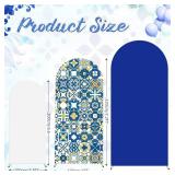 Newwiee Set of 3 Amalfi Coast Wedding Arch Cover 8ft, 7.2ft, 6.6ft, Spandex Fitted Wedding Arch Covers for Birthday Party Decor