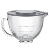 LETOMS Stand Mixers Bowl for Kitchenaid 4.5 Quart and 5 Quart, Glass Mixing Bowl with Lid and Measurement Markings