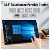 Portable Touchscreen Monitor 18.5 Inch, HDR, 350cd/mÂ², 1920x1080 Touch Display with HDMI USB C, 99% sRGB, Built-in Speakers, Kickstand & VESA,Travel Second Monitor for Laptop PC Phone