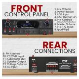Pyle Home Bluetooth Theater Receiver Amplifier - 500 Watts Peak Power Amp w/Treble, Bass, Echo Control, MP3/USB/FM, Dual Channel Audio Stereo System for Streaming Entertainment, Karaoke