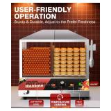 WantJoin Commercial Hot Dog Steamer - 36L/38QT Electric Hot Dog Steamer and Bun Warmer, Stainless Steel Hot Dog Cabinet with Tempered Glass 200-275 Sausages & 40-45 Buns, 1200W