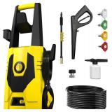 Pressure Washer, 5100PSI 3.4GPM Power Washer with 4 Quick Connect Nozzles, High Pressure Cleaning Machine with Foam Cannon for Cars/Fences/Driveways/Patios/Home (Yellow)