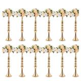 Didaey 12 Pcs Gold Metal Flower Wedding Centerpieces Stand for Table Tall Versatile Arrangement Flower Vase Stand Pillar Holder for Party Wedding Reception Dinner Table(20 Inches)
