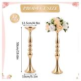 Didaey 12 Pcs Gold Metal Flower Wedding Centerpieces Stand for Table Tall Versatile Arrangement Flower Vase Stand Pillar Holder for Party Wedding Reception Dinner Table(20 Inches)