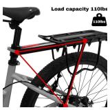 Aikolesa Rear Bike Bicycle Cargo Rack, Aluminum Alloy Bicycle Pannier Rack for Back of Bike Carrier Rack with Quick Release Mountain Road Bike Rear Racks 110-165 lbs Capacity Universal