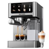 AIRMSEN 20 Bar Espresso Machine with Automatic Milk Frother, Cappuccino & Latte Coffee Maker with Quick Brew Dual Boiler (1350W + 1000W), Stainless Steel, 60oz Water Tank, Touchscreen