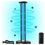 Qualirey 100w UV Light Ozone free Sanitizer Ultraviolet Disinfection Lamp for Whole Room and House,disinfection Device Mold Dust with 3 gear Timer Remote Control,for Bathroom, Toilet, Office or Travel