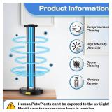 Qualirey 100w UV Light Ozone free Sanitizer Ultraviolet Disinfection Lamp for Whole Room and House,disinfection Device Mold Dust with 3 gear Timer Remote Control,for Bathroom, Toilet, Office or Travel
