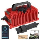 10L0L 15 Amp 48 Volt Golf Cart Charger for Yamaha G19 G22, Smart Golf Cart Battery Charger, 3 Battery Types Support, Batterys Repair, Automatic Power Recharge IP67 Waterproof,Red