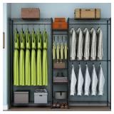 XIOFIO Heavy Duty Garment Rack, Metal Clothing Rack with 4 Hanging Rods and 4 Large Shelves 4 Small Shelves, Freestanding Portable Wardrobe Closet Rack, 68.5\"L x 16.5\"W x 76.7\"H Max Load 720LBS, Bl
