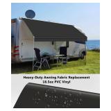 Xenjum RV Awning Fabric Replacement, Upgraded 18.5oz Vinyl Camper Awning Replacement, Universal Outdoor Canopy for Electric and Manual RV Awning (16