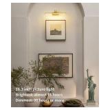 KDG LED Cordless Wall Picture Lights Set of 2 with Remote, 5200mAh Rechargeable Dimmable Art Lighting, Adjustable Swing Arm, Picture Frame Light for Gallery, Living Room, Hallway, 16.3 inch, Bronze