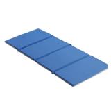 ECR4Kids Everyday Folding Rest Mat, 4-Section, 1in, Classroom Furniture, Blue/Grey