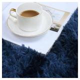 duduta Navy Blue Soft Fluffy Rug 5x8 ft, Tie-Dyed Shag Fuzzy Plush Rectangle Carpet for Bedroom Nursery Living Room Home Decor