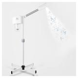 Professional Facial Steamer, Hot Mist Spray, Vaporizador Facial Steamer for Esthetician, Height Adjustable, SPA at Home, White