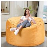 HABUTWAY Bean Bag Chair 3Ft Luxurious Velvet Ultra Soft Fur with High Rebound Memory Foam Bean Bag Chairs for Adults Plush Lazy Sofa with Fluffy Removable Sponge 3