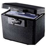 SentrySafe Black Fireproof Document Box with Key Lock, Safe Secures Files and Documents for Home or Office, 0.61 Cubic Feet, 13.6 x 15.3 x 12.1 inches, 1170