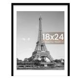 upsimples 18x24 Picture Frame, Display Pictures 16x20 with Mat or 18 x 24 Without, Wall Hanging Poster Frames, Black, 1 Pack