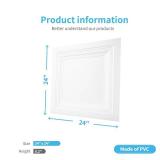 Art3d 12-Pack Square Drop Ceiling Tile 2ft x 2ft in White, PVC Ceiling Panel 24 x 24in. - Compatible with 15/16\" Drop Ceiling Grid System
