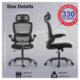 TRALT Office Chair Ergonomic Desk Chair, 330 LBS Home Mesh Office Desk Chairs with Wheels, Comfortable Gaming Chair, High Back Office Chair for Long Hours (Black)