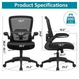 FelixKing Office Chair, Ergonomic Desk Chair Breathable Mesh Chairs Adjustable High Back Lumbar Support Flip-up Armrests, Executive Rolling Swivel Comfy Computer Chairs Home Office Black