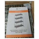 TRINITY 48 W x 18 D x 72 H 4-Shelf NSF Wire Shelving Unit With Backstands and Wheels - Retail: $539