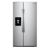 Whirlpool Side-by-Side Refrigerator with Water Dispenser *Tested Cold/ *No Handles Model WRS555SIH06  - Retail: $899