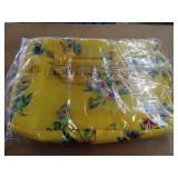 Lug quilted cosmetic case w/top handle- flatbed deluxe- bouquet yellow  - Retail: $25