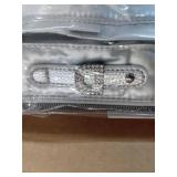 Lug RFID medium crossbody w/multi-strap- flare 2  metallic silver, initial D - Retail: $25