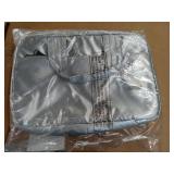 Lug quilted cosmetic case w/top handle- flatbed deluxe- metallic silver - Retail: $25