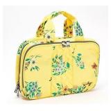 Lug quilted cosmetic case w/top handle- flatbed deluxe- bouquet yellow  - Retail: $25