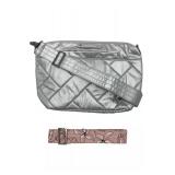 Lug RFID medium crossbody w/multi-strap- flare 2  metallic silver, initial D - Retail: $25