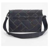 Lug E/W shoulder bag w/chain strap- huddle- black w/rainbow  - Retail: $25