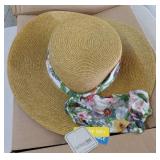 San Diego Hat Co. UPF50+ Sun Hat with Floral Scarf - Retail: $25
