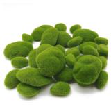 TIHOOD 30 PCS 3 Size Artificial Moss Rocks Decorative, Green Moss Balls,Moss Stones, Green Moss Covered Stones, Fake Moss Decor for Floral Arrangements, Fairy Gardens and Crafting