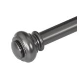 FantasDecor Curtain Rods for Small Window 16-28 Inches Adjustable Length 1 Inch Diameter Door Curtain Rod with Classic Round End Caps Pewter