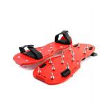 QWORK Spiked Shoes, 1 Pair Lawn Aerator Shoes with 1\" Short Spikes Perfect For Epoxy Floor, Overlays, Cover Installation, Red Color (Pair)